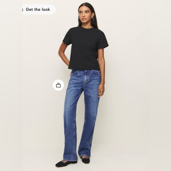 Reformation Tops - Reformation Rowan Crew Tee Black - Size XS